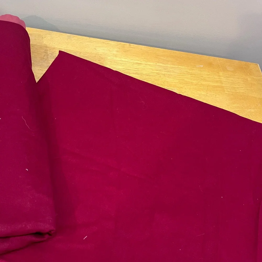 Fieldcrest Classic Linen Blend Colorblock Curtains Burgundy Rose White 52x84 Vtg